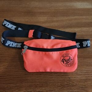 PINK Victoria's Secret Running Belt Bag Fanny Pack in Bright Pink, Black White